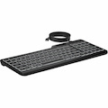 HP 405 Keyboard - Cable Connectivity - USB Type A Interface - LED - Black