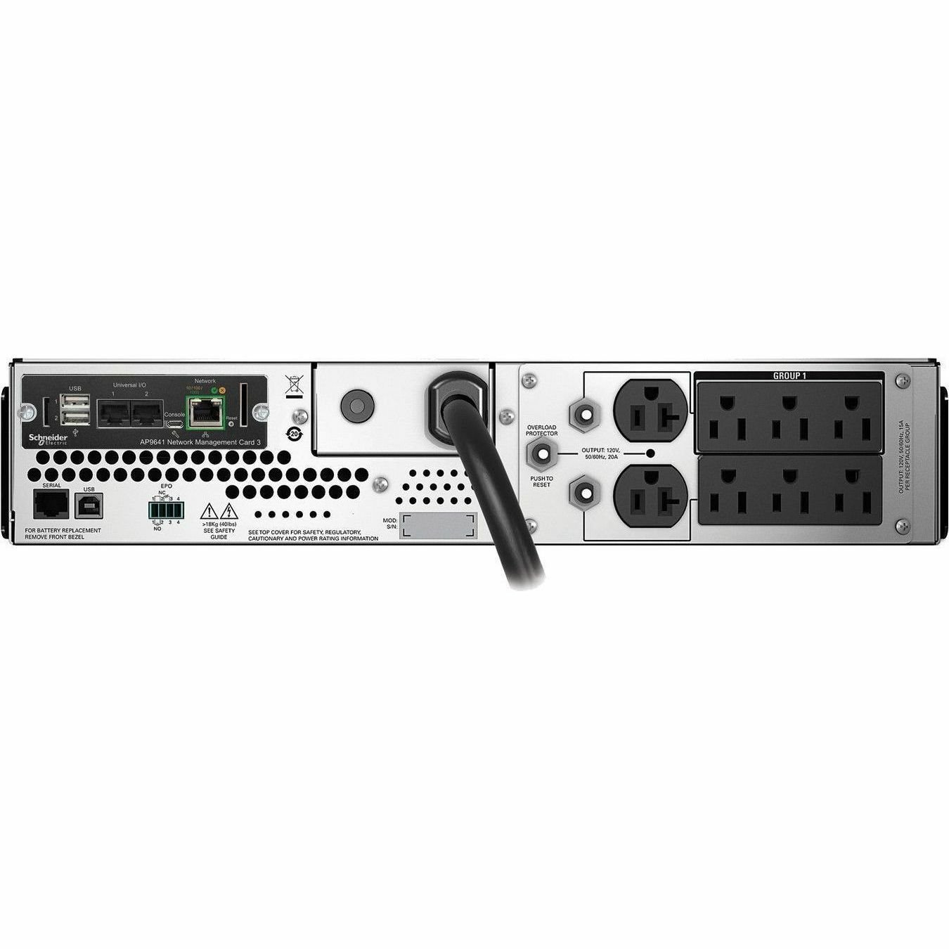 [TAA] APC Smart-UPS, Line Interactive, 2200VA, Rackmount 2U, 120V, 6 NEMA 5-15R+2 NEMA 5-20R outlets, Network Card, AVR, LCD, TAA