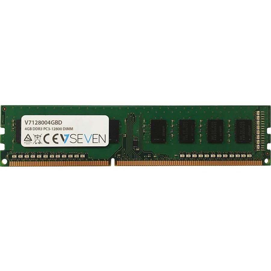 V7 V7128004GBD RAM Module for Desktop PC - 4 GB - DDR3-1600/PC3-12800 DDR3 SDRAM - 1600 MHz Single-rank Memory - CL11