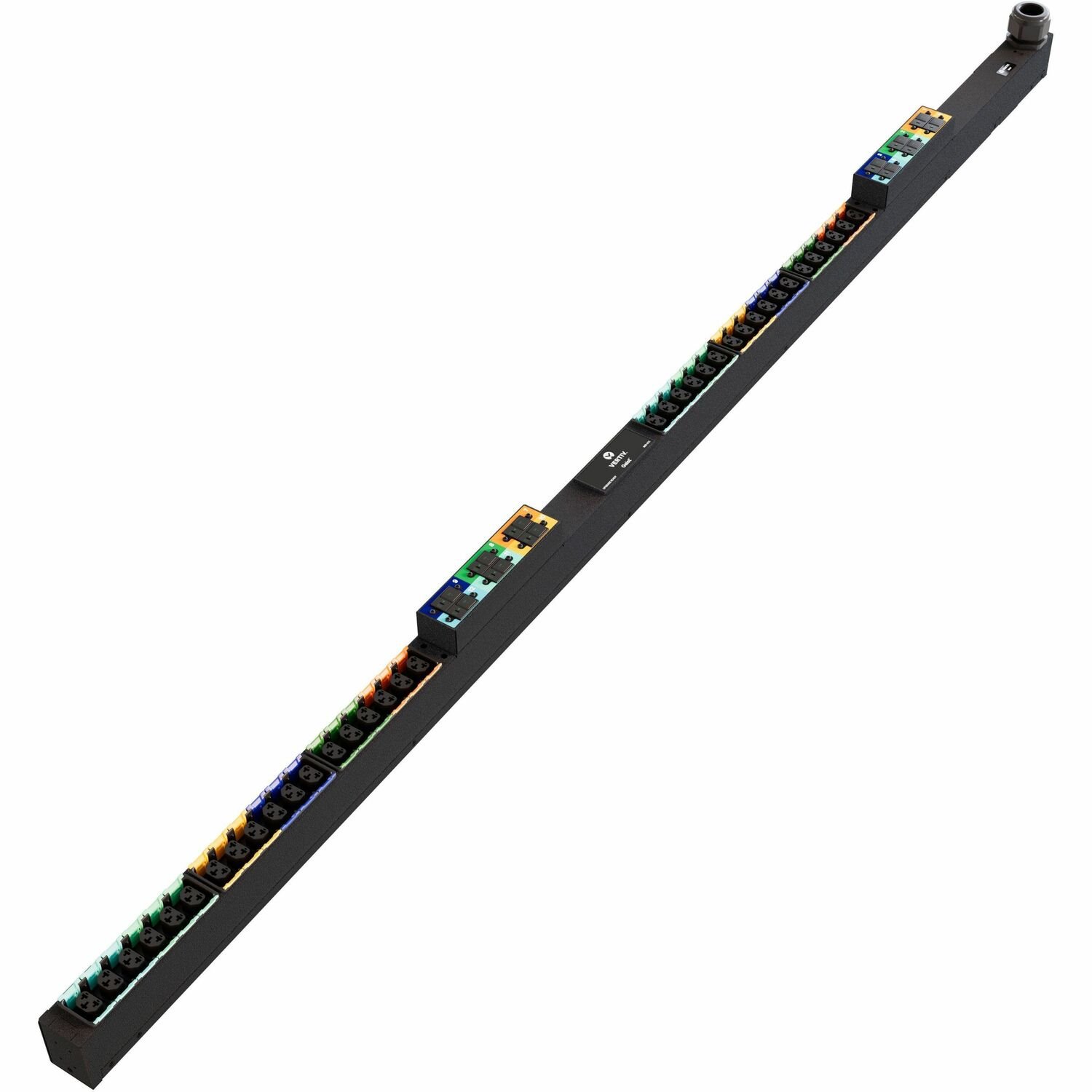 Vertiv PowerIT VP1U60A2 Basis-Rack-PDU mit hoher Dichte, vertikal, 3-phasig, 36 C13/C19-Kombinationssteckdosen, 60/63 A, 240/415 V YE, 0 HE