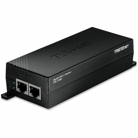 TRENDnet Gigabit PoE++ Injector, TPE-116GI, Supplies PoE (15.4W), PoE+ (30W), or PoE++ (60W), Network A PoE Device Up to 100m(328 ft), NDAA & TAA Compliant, Plug & Play, Black