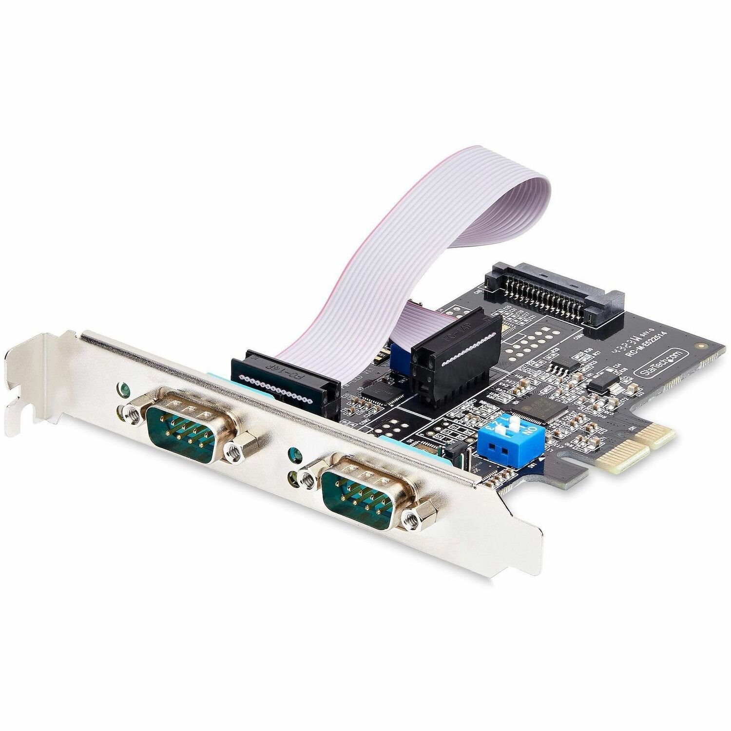 StarTech.com 2-Port Serial PCIe Card, Dual-Port RS232/RS422/RS485 Card, 16C1050 UART, ESD Protection, Windows/Linux, TAA-Compliant