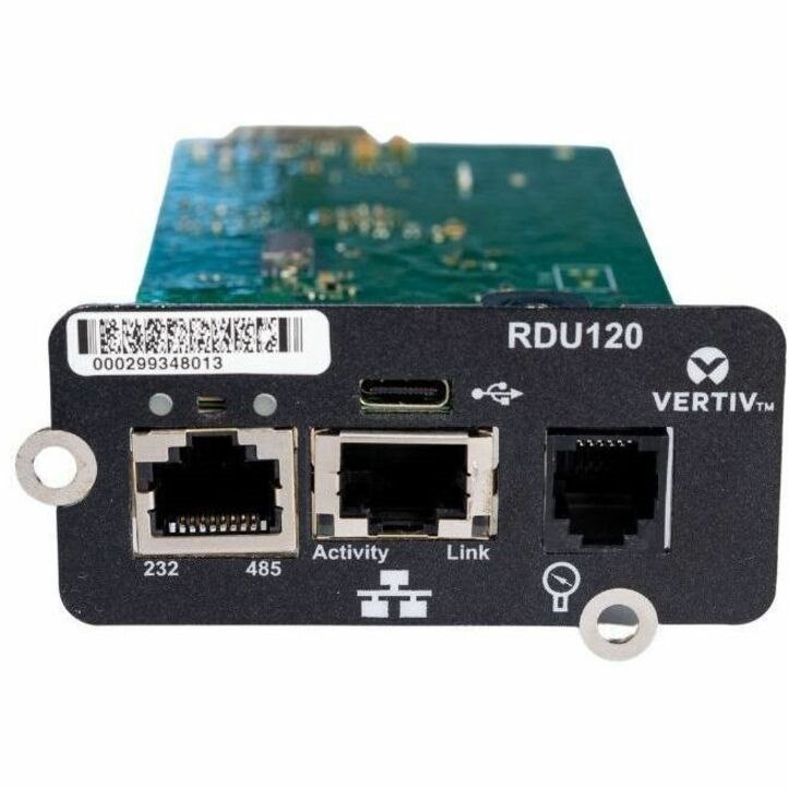 Vertiv Liebert IntelliSlot RDU120 - Network Card, Remote Monitoring Adapter, RS-485, USB Port, UL2900-1 cybersecurity certified, 1Gb Ethernet (RDU120)