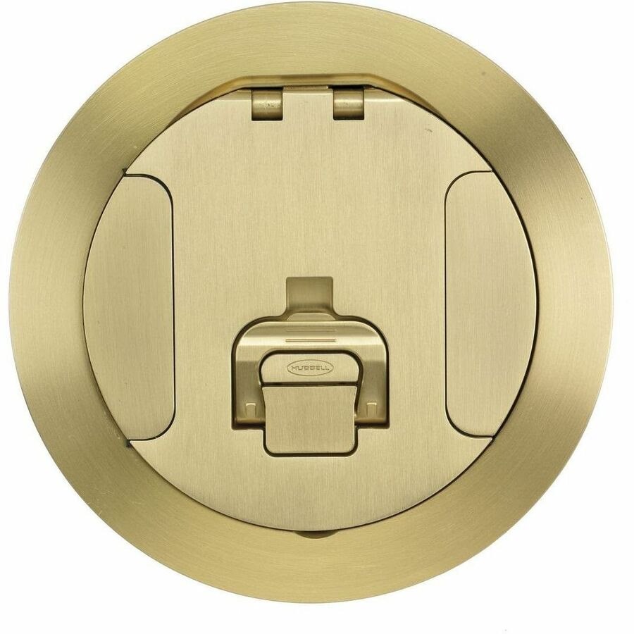 Hubbell Premise Wiring Recessed 6" Series, Cover Assembly, Brushed Brass Plated Finish