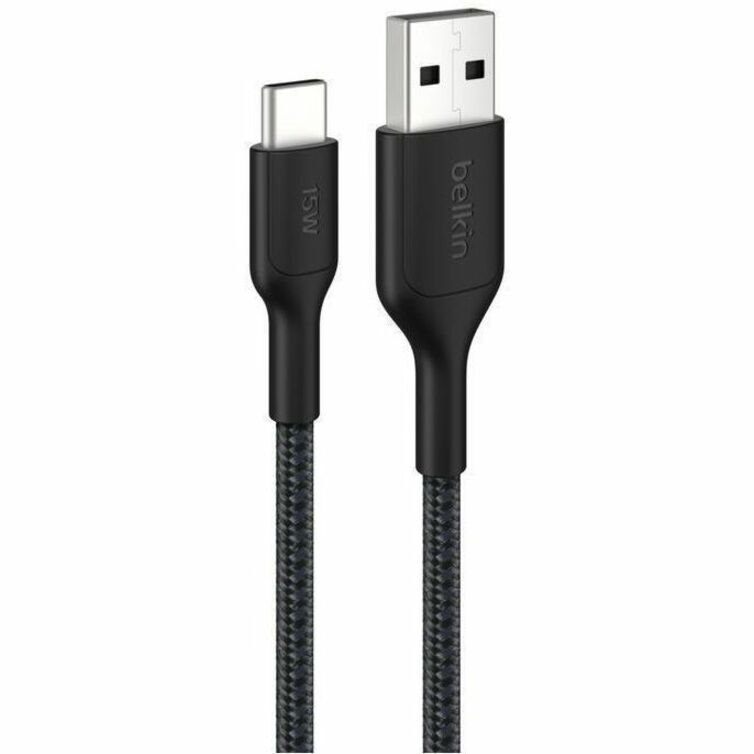 Belkin BoostCharge Pro Braided Usb-C To Usb-A Cable (1M) - Black (CAB022fq1MBK), 3A/15W, 480Mbps, 350K+ Bends, Apple,USB-IF Certified,2 Years Warranty
