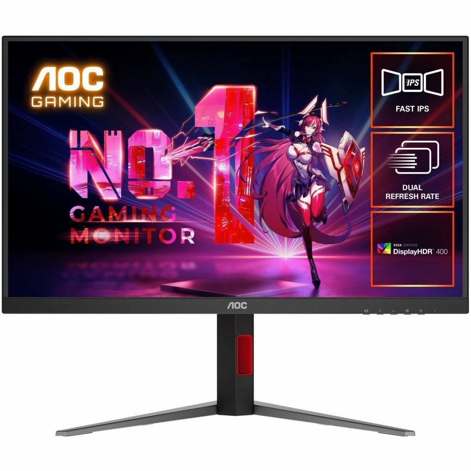 Aoc 27' Fast Ips U27g4: 3840×2160@160Hz, 1920 × 1080 @ 320Hz, 0.5MS MPRT, HDR, SRGB 127%, Dci-P3 99%, Hdmi 2.1, DP 1.4, Ergonomic Stand, Vesa 100MM