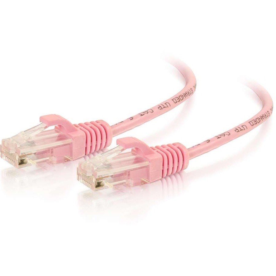 C2G 3ft Cat6 Snagless Unshielded (UTP) Slim Ethernet Cable - Cat6 Network Patch Cable - PoE - Pink