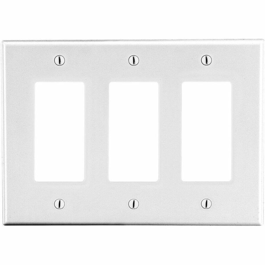 Bryant Wallplate, Mid-Size 3-Gang, 3) Decorator, White