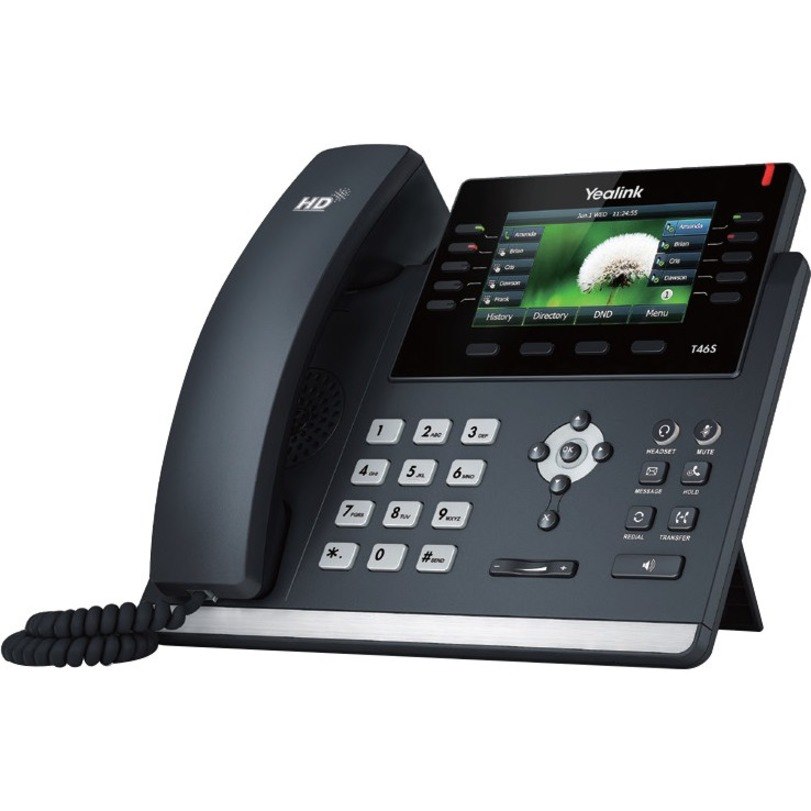 Yealink SIP-T46S IP Phone - Corded - Corded - Wall Mountable, Desktop - Black