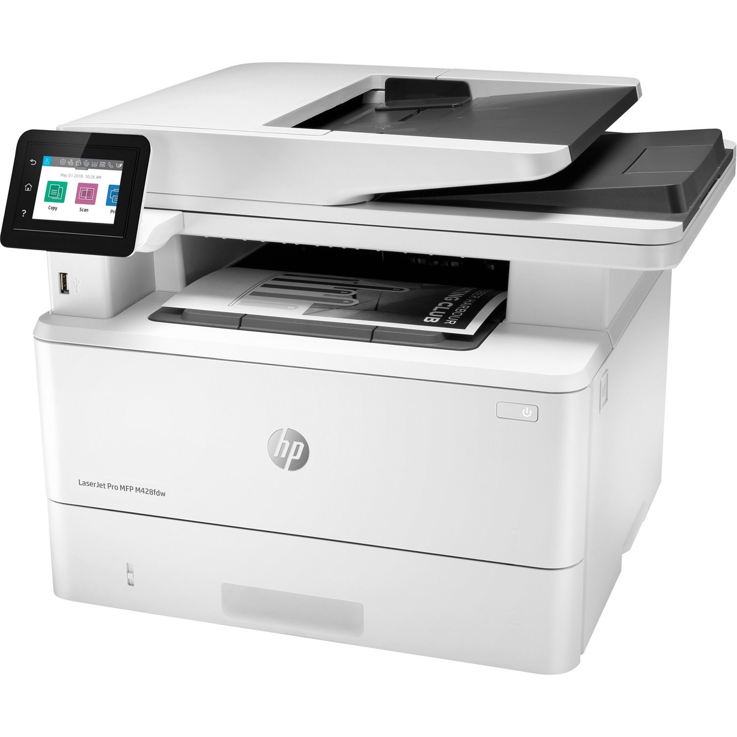 HP LaserJet Pro M428 M428fdw Laser Multifunction Printer-Monochrome-Copier/Fax/Scanner-40 ppm Mono Print-4800x600 dpi Print-Automatic Duplex Print-80000 Pages-350 sheets Input-Color Flatbed Scanner-1200 dpi Optical Scan-Wireless LAN-Mopria