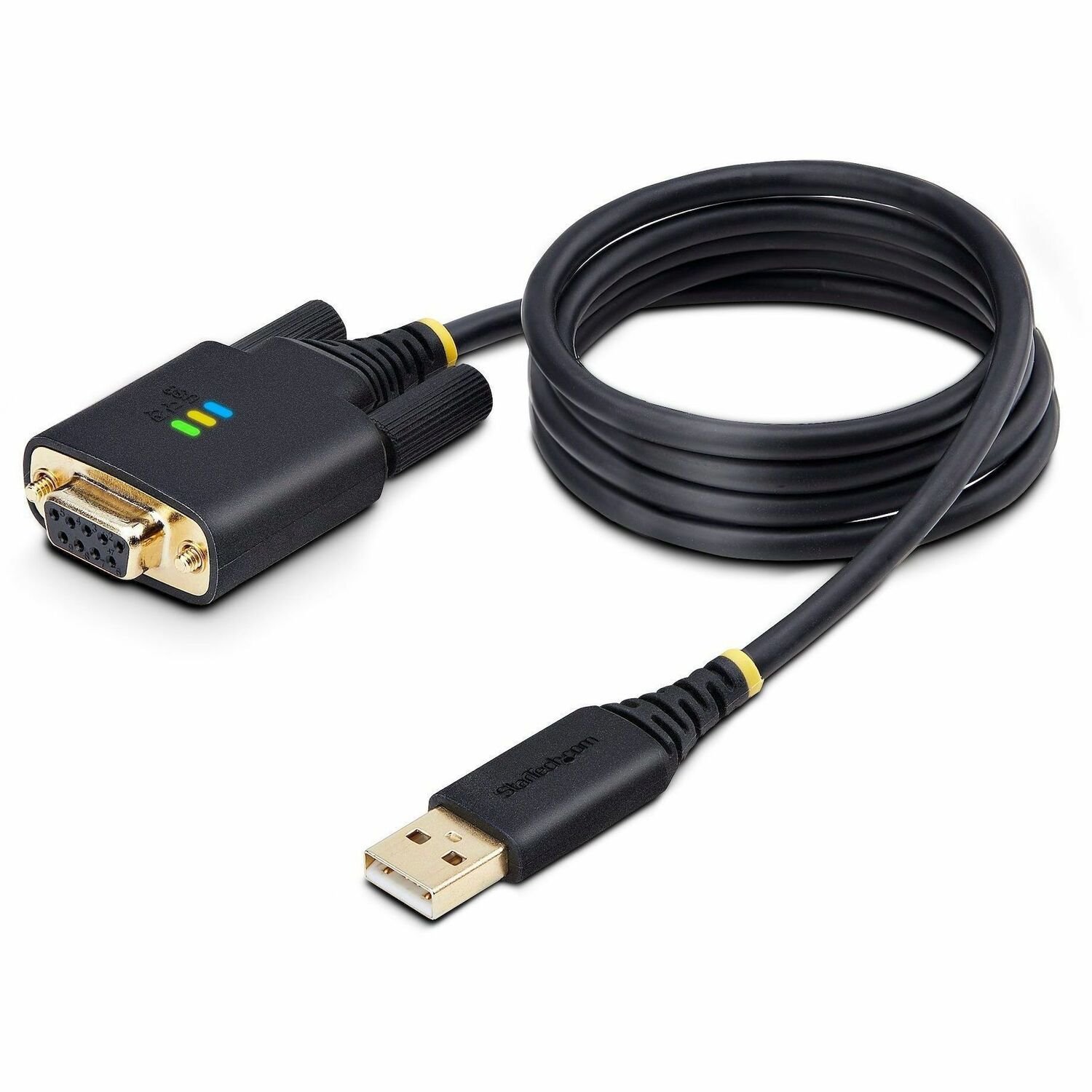 StarTech.com 3ft (1m) USB to Null Modem Serial Adapter Cable, COM Retention, FTDI, RS232, Changeable DB9 Screws/Nuts, Windows/macOS/Linux