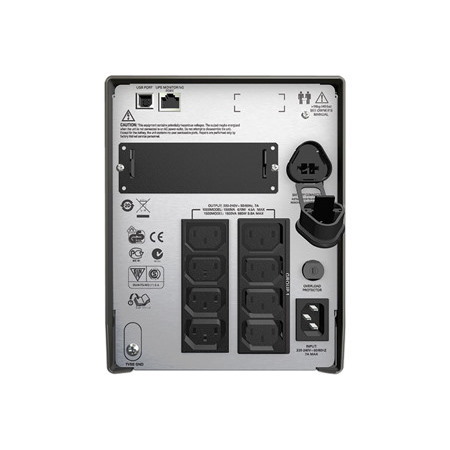 APC Smart-UPS, Line Interactive, 1500VA, Tower, 230V, 8x IEC C13 outlets, SmartSlot, AVR, LCD