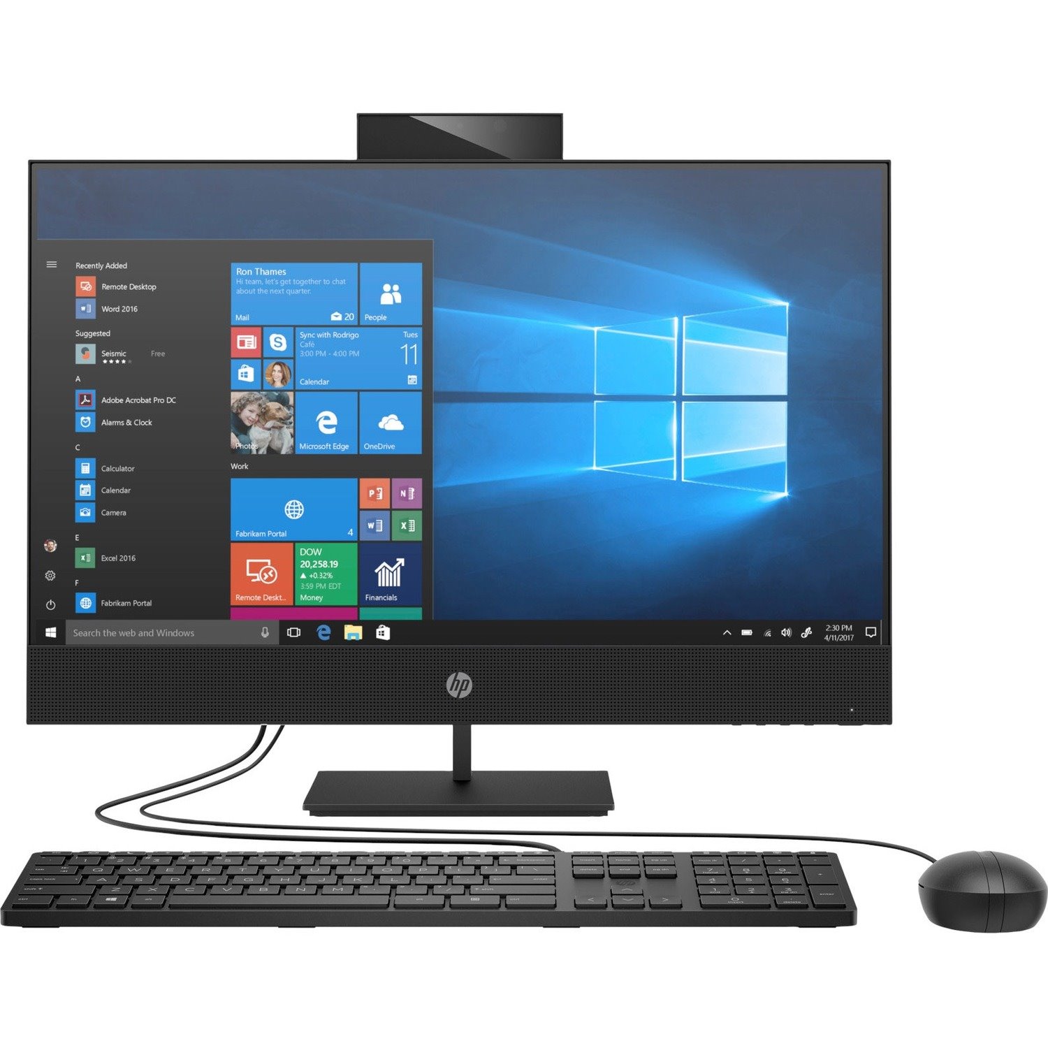 HP Business Desktop ProOne 400 G6 All-in-One Computer - Intel Core i7 10th Gen i7-10700T - 16 GB - 512 GB Optane Memory - 23.8" Full HD Touchscreen - Desktop