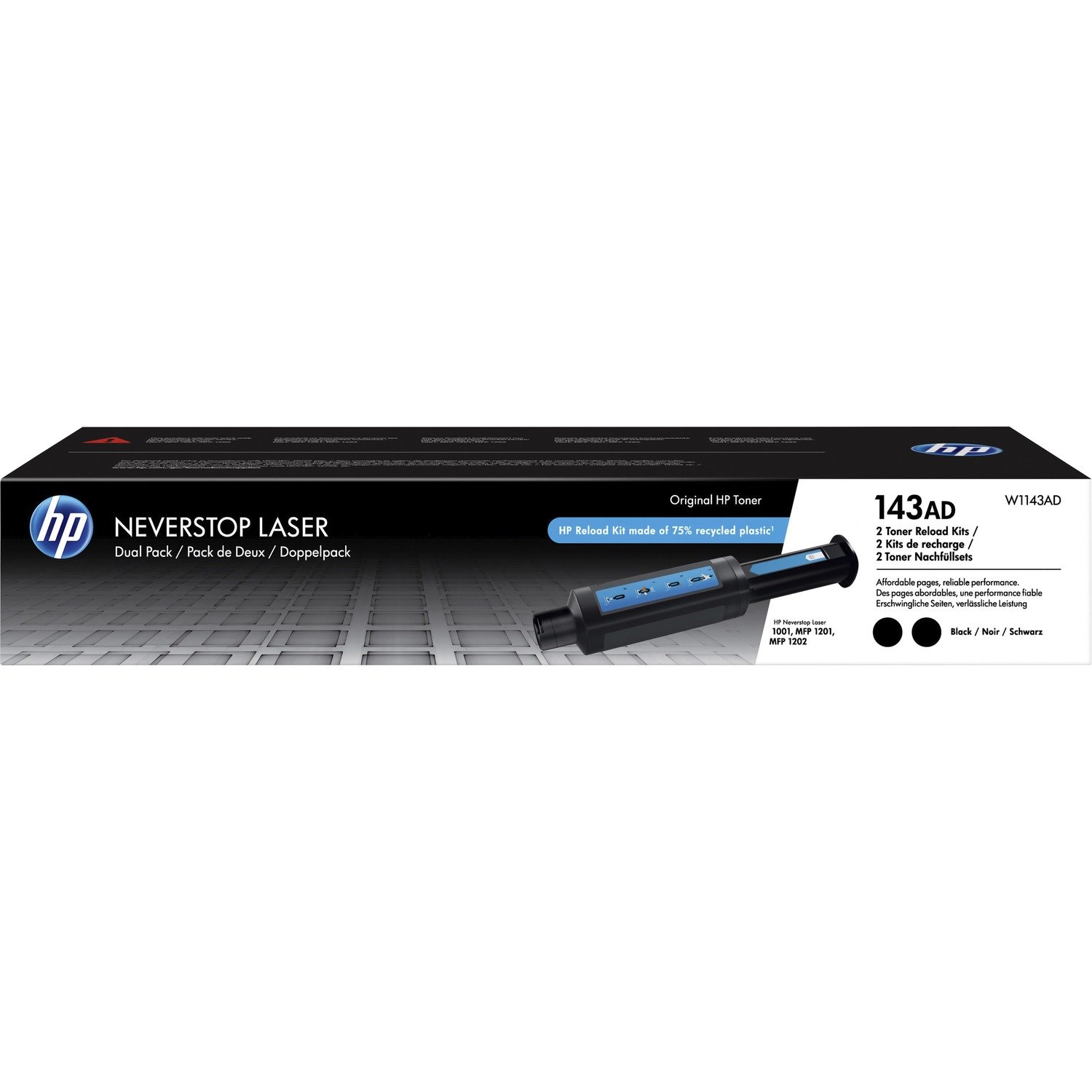 HP 143AD Original Laser Toner Cartridge - Dual Pack - Black - 2 / Carton