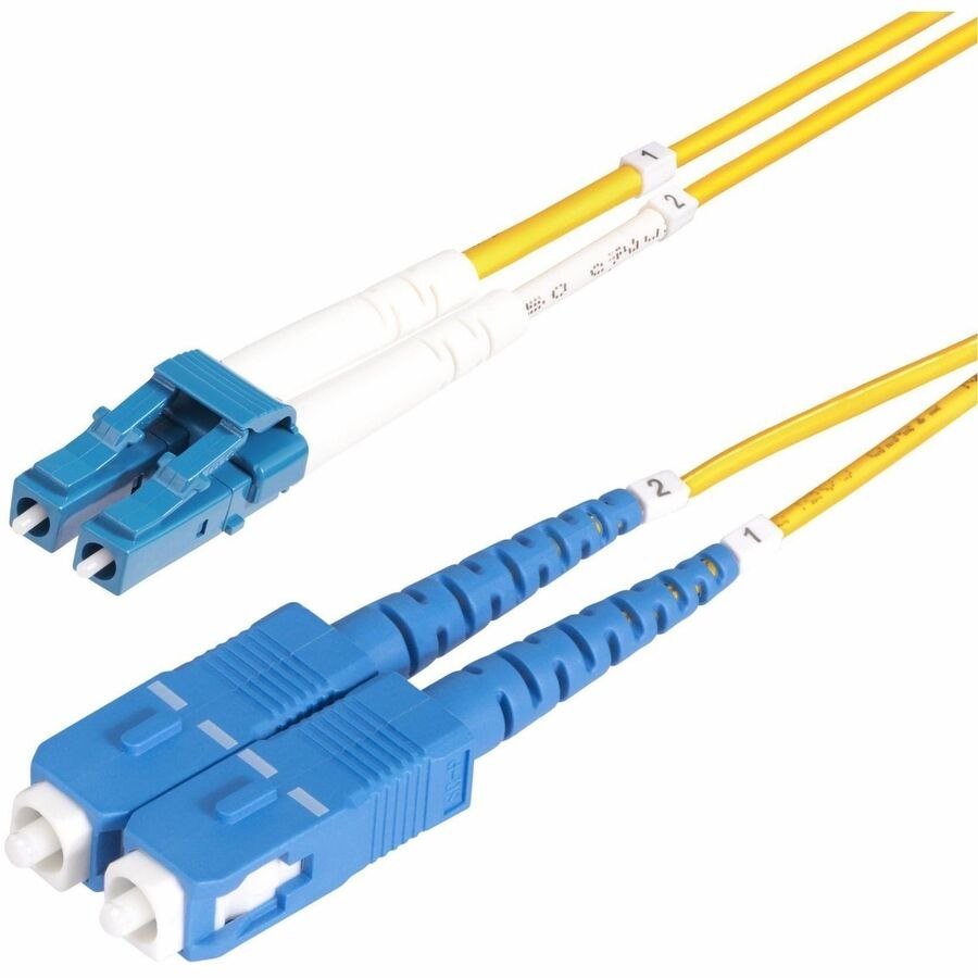 StarTech.com 50m (164ft) LC to SC (UPC) OS2 Single Mode Duplex Fiber Optic Cable, 9/125, 100G, Low Insertion Loss, LSZH Fiber Jumper Cord
