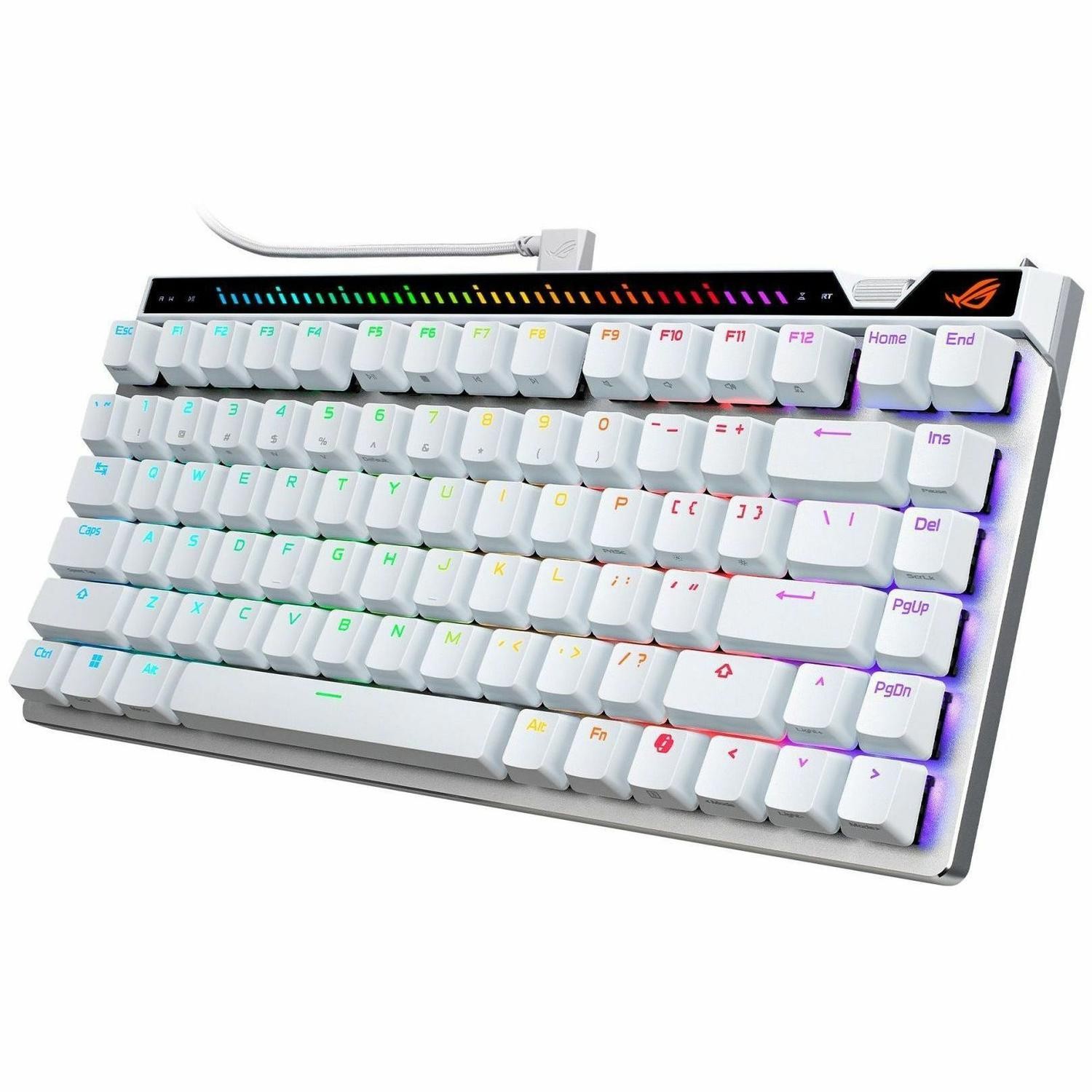 Asus ROG Falchion Ace 75 HE Gaming Keyboard - Cable Connectivity - USB 2.0 Interface - White