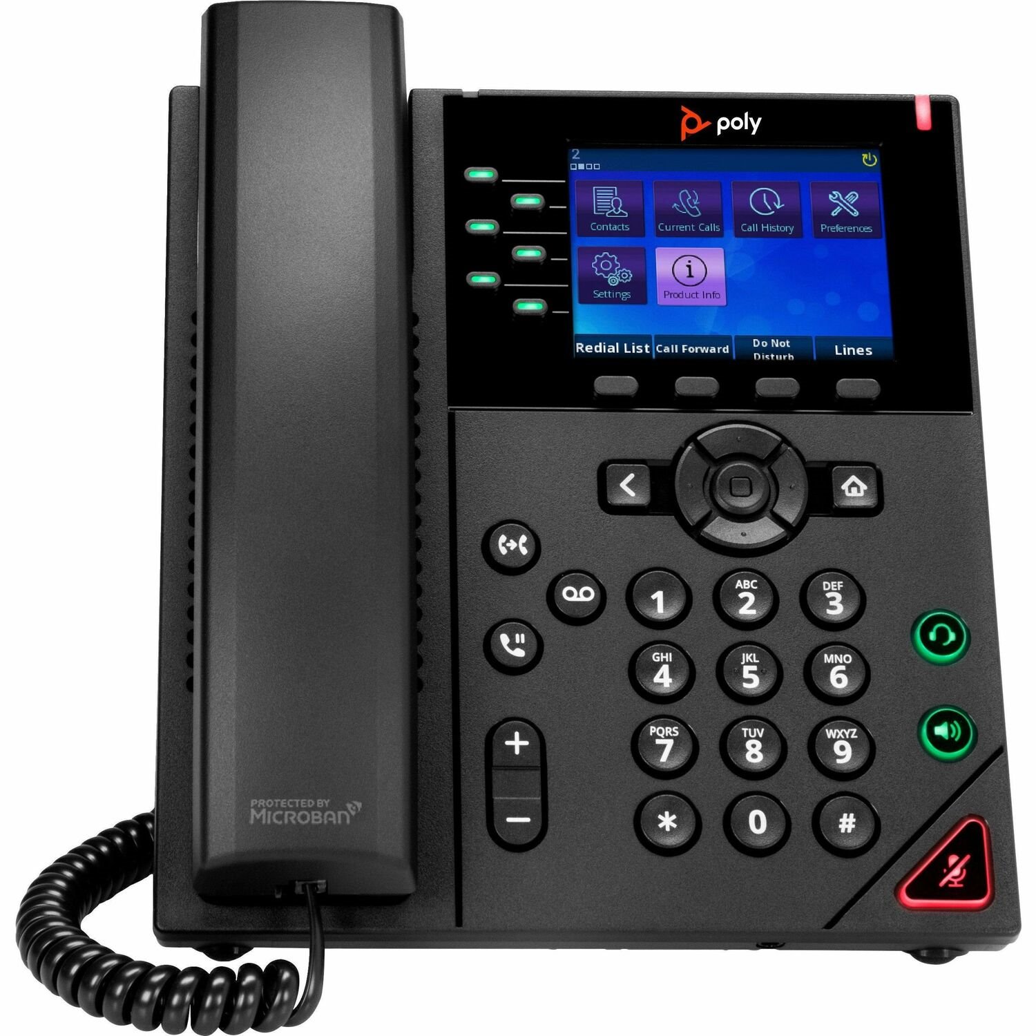 Poly OBi VVX 350 IP Phone - Corded - Corded - Desktop, Wall Mountable - Black