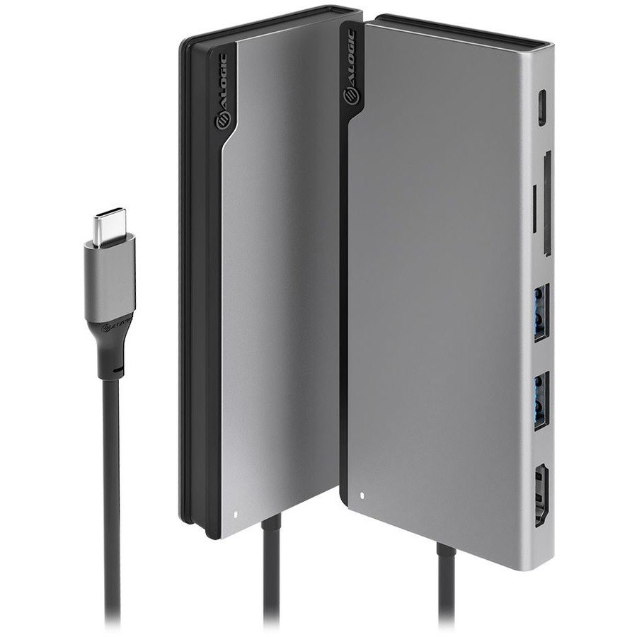 ALOGIC Ultra USB-C Dock UNI - 2 x USB-A (USB 3.0); 1 x USB-C (Data/PD 100W); 1 x SD Card Slot; 1x Micro SD Card Slot; 1 x HDMI 4K @30Hz - Space Grey