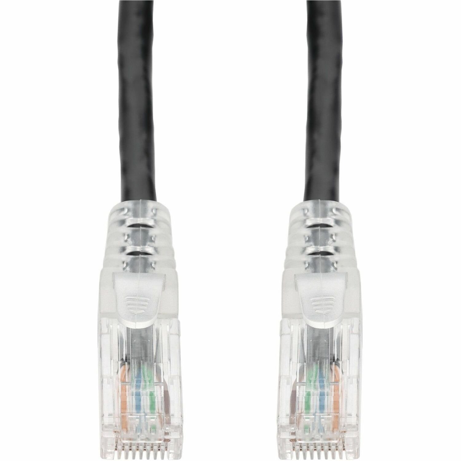AddOn 7ft Black CAT 6A PVC Ethernet Cable Snagless Easy Clear Boot TAA RJ-45 M/M