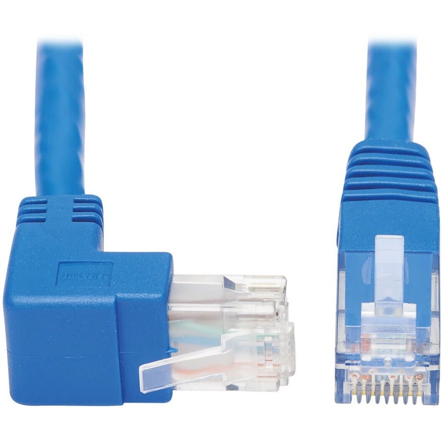 Eaton Tripp Lite Series Up-Angle Cat6 Gigabit Molded UTP Ethernet Cable (RJ45 Right-Angle Up M to RJ45 M), Blue, 15 ft. (4.57 m)