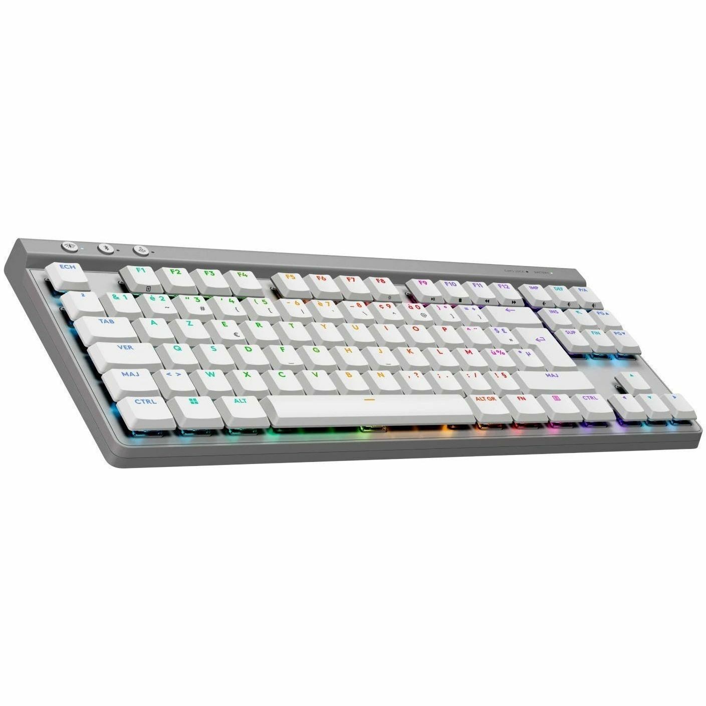 Logitech G G515 LIGHTSPEED TKL Gaming-toetsenbord - Bedraad/draadloos Verbinding - USB type A Interface - RGB LED - Frans - AZERTY indeling - Wit
