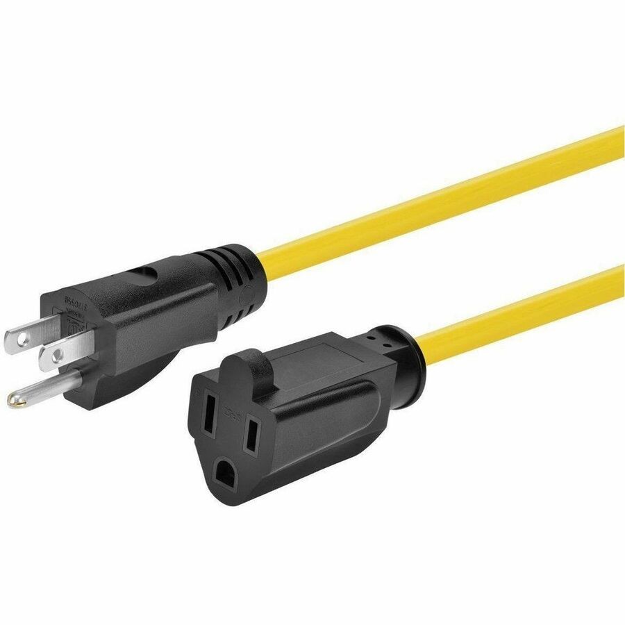 Monoprice Outdoor Extension Cord - Nema 5-15P To Nema 5-15R 14Awg 15A SJTW Yello