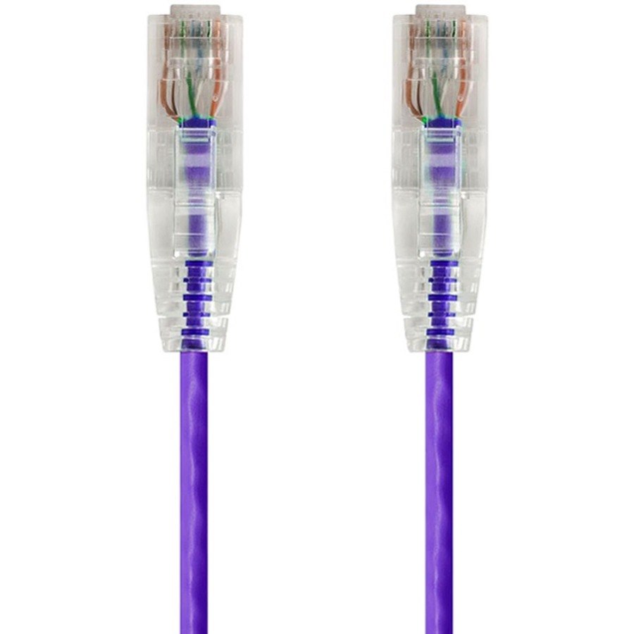 Monoprice SlimRun Cat6 28AWG UTP Ethernet Network Cable, 7ft Purple