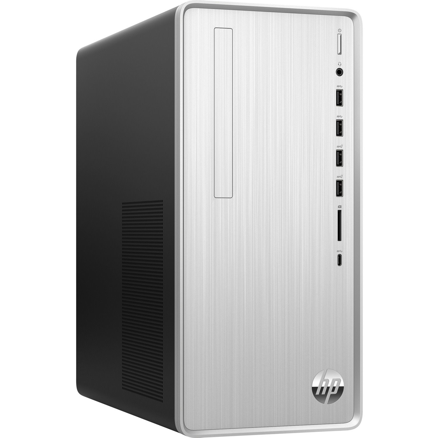 HP Pavilion TP01-2040 Desktop Computer - AMD Ryzen 5 5600G - 12 GB - 512 GB SSD - Tower - Jet Black, Dark Chrome