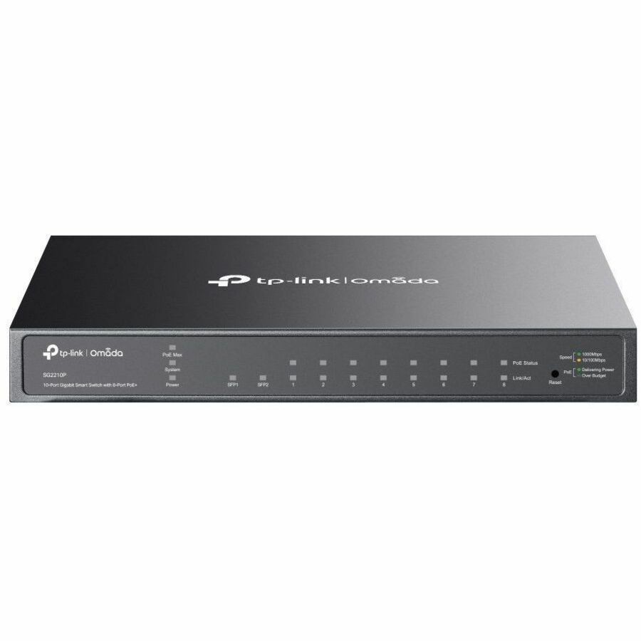 TP-LINK OMADA 8-PORT MANAGED GIGABIT RACK SWITCH, POE+(8), SFP(2), 61W, 5YR