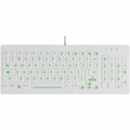 TG3 Electronics TG3 White 96 Key Green Backlit Low Profile