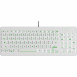 TG3 Electronics TG3 White 96 Key Green Backlit Low Profile