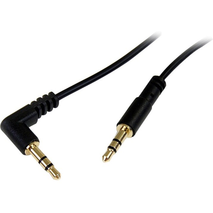 StarTech.com 3 ft Slim 3.5mm to Right Angle Stereo Audio Cable - M/M