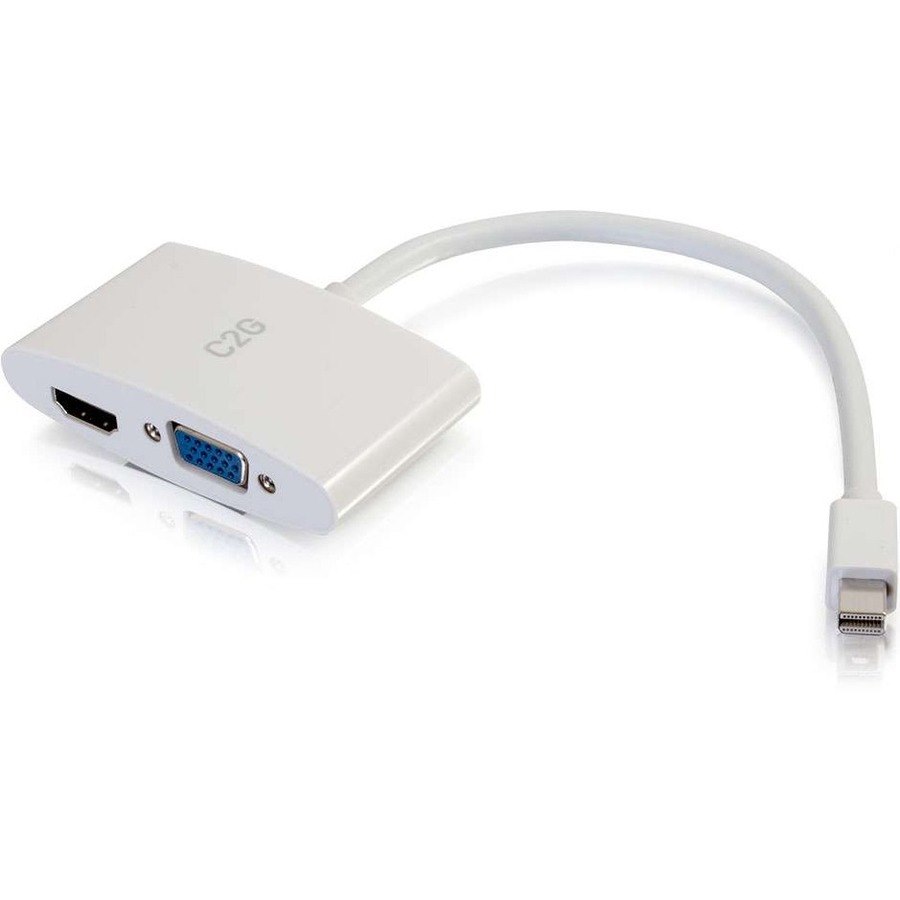 Cables To Go Legrand Av C2G 8In Mini Displayport To 4K Hdmi Or Vga Adapter - White