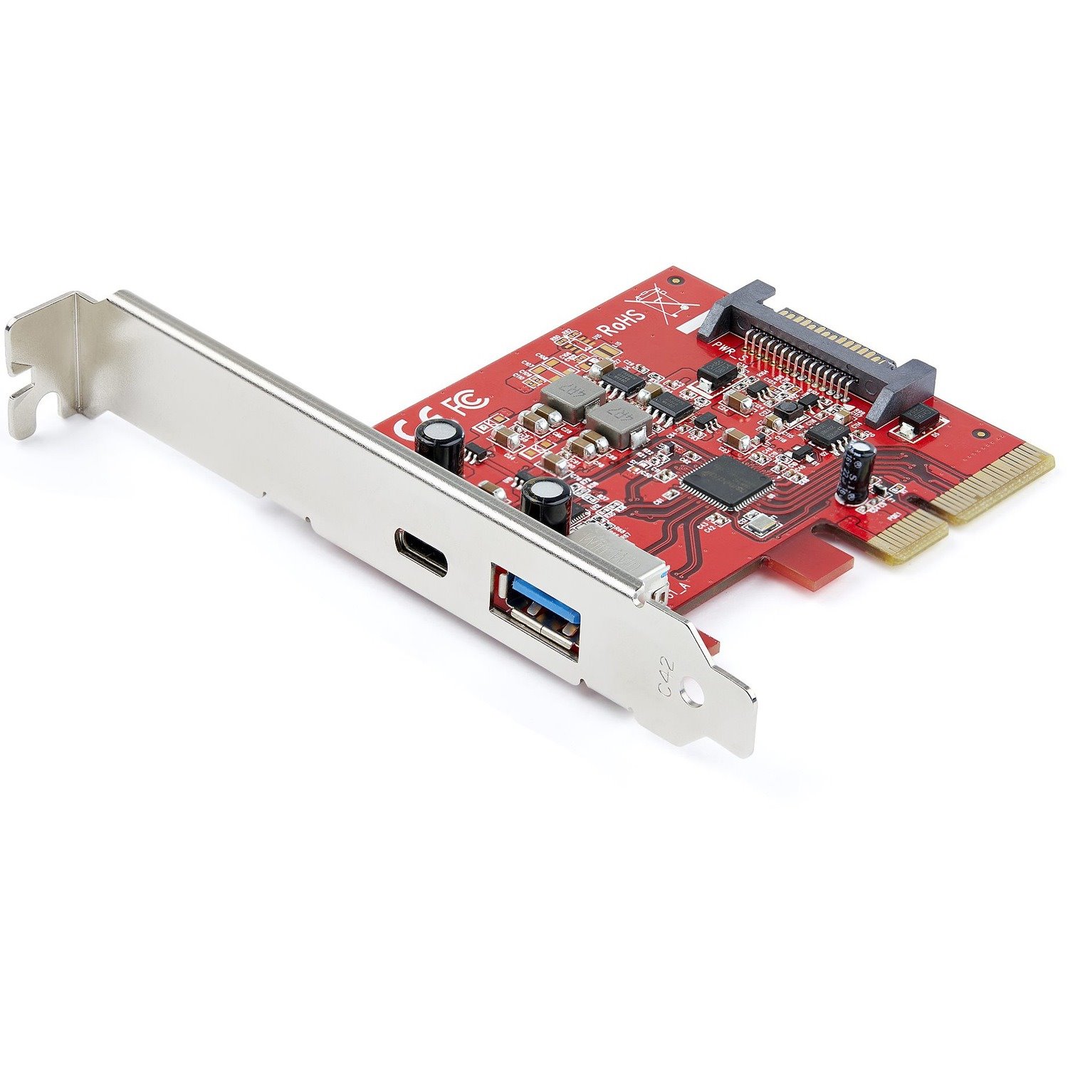 StarTech.com USB Adapter - PCI Express x4 - Plug-in Card - Red