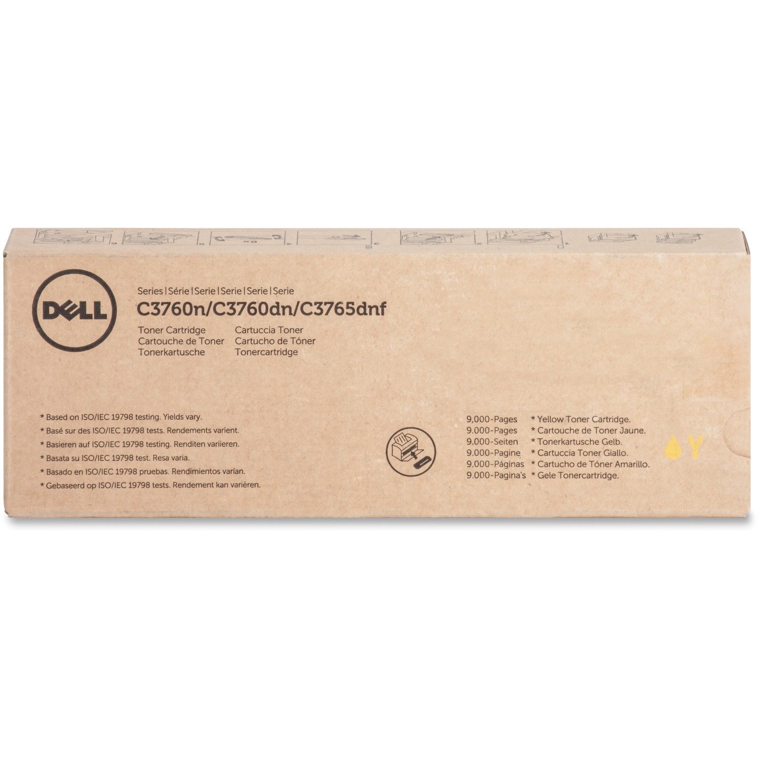 Dell Original Laser Toner Cartridge - Yellow - 1 Each