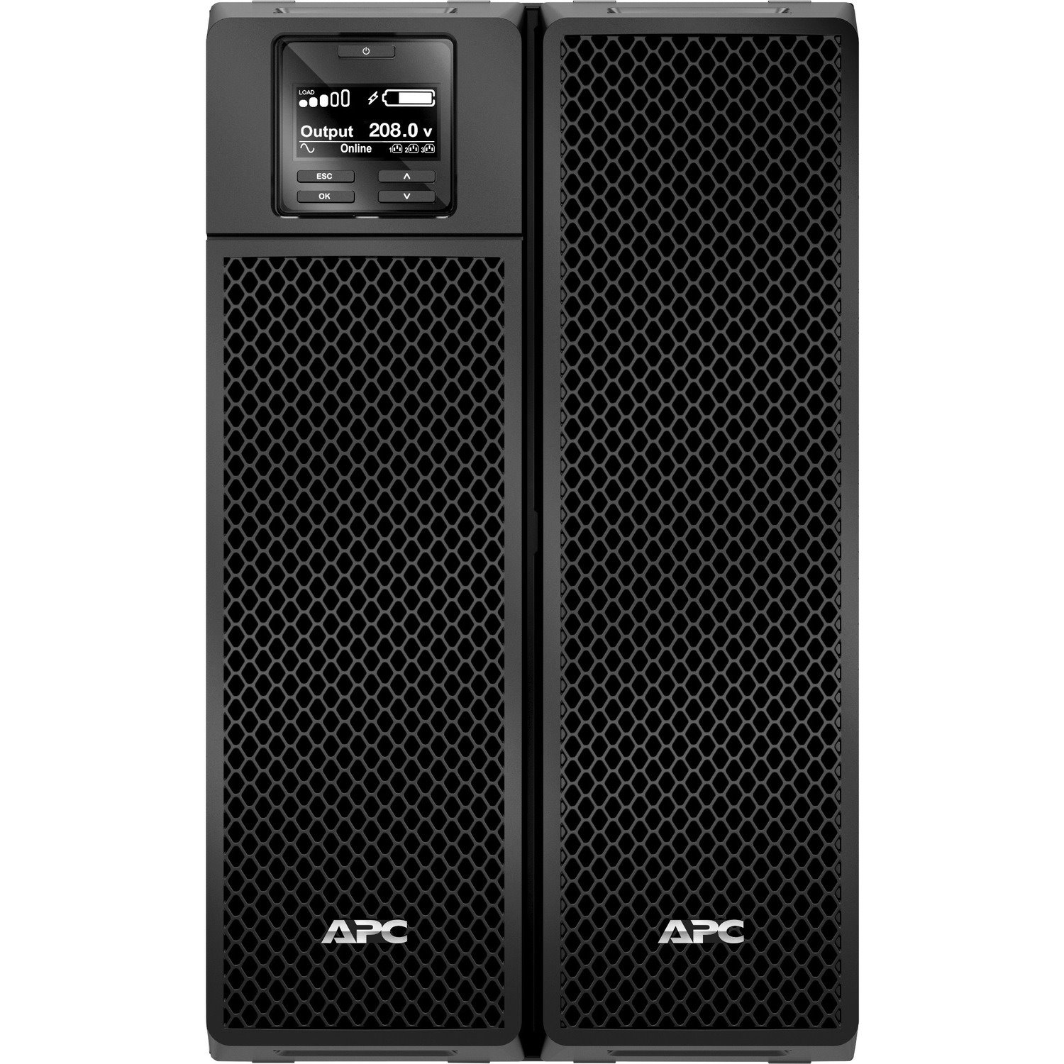 APC Smart-UPS On-Line, 8kVA/8kW, Tower, 208V, 4x L6-20R+2x L6-30R NEMA outlets, Network Card+SmartSlot, Extended runtime, W/O rail kit