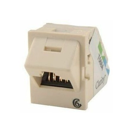 Ortronics Clarity 6 Angled Tracjack, T568a/b, 45 Degree, Wiremold Ivory