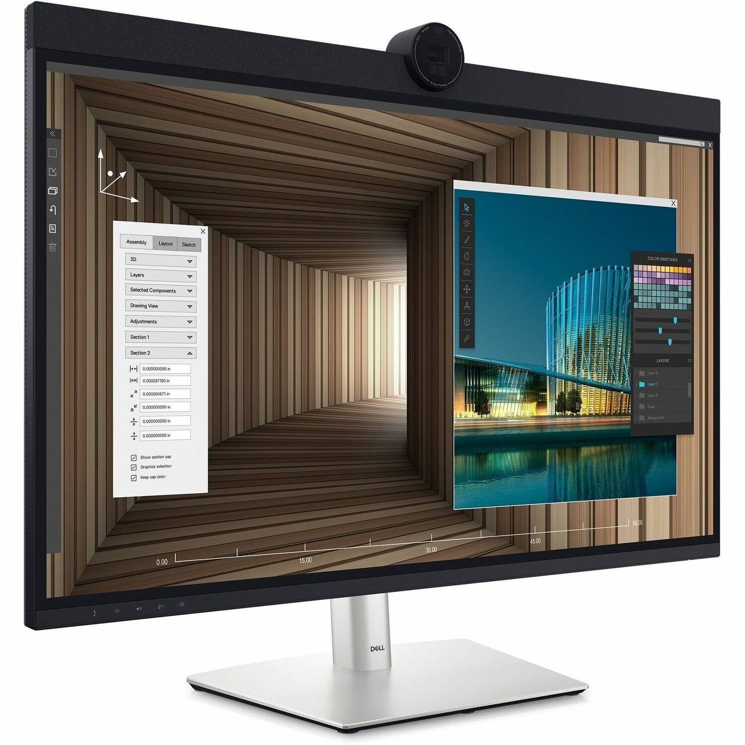 Dell UltraSharp U3224KB 32" Class Webcam 6K LED Monitor - 16:9 - Black, Silver