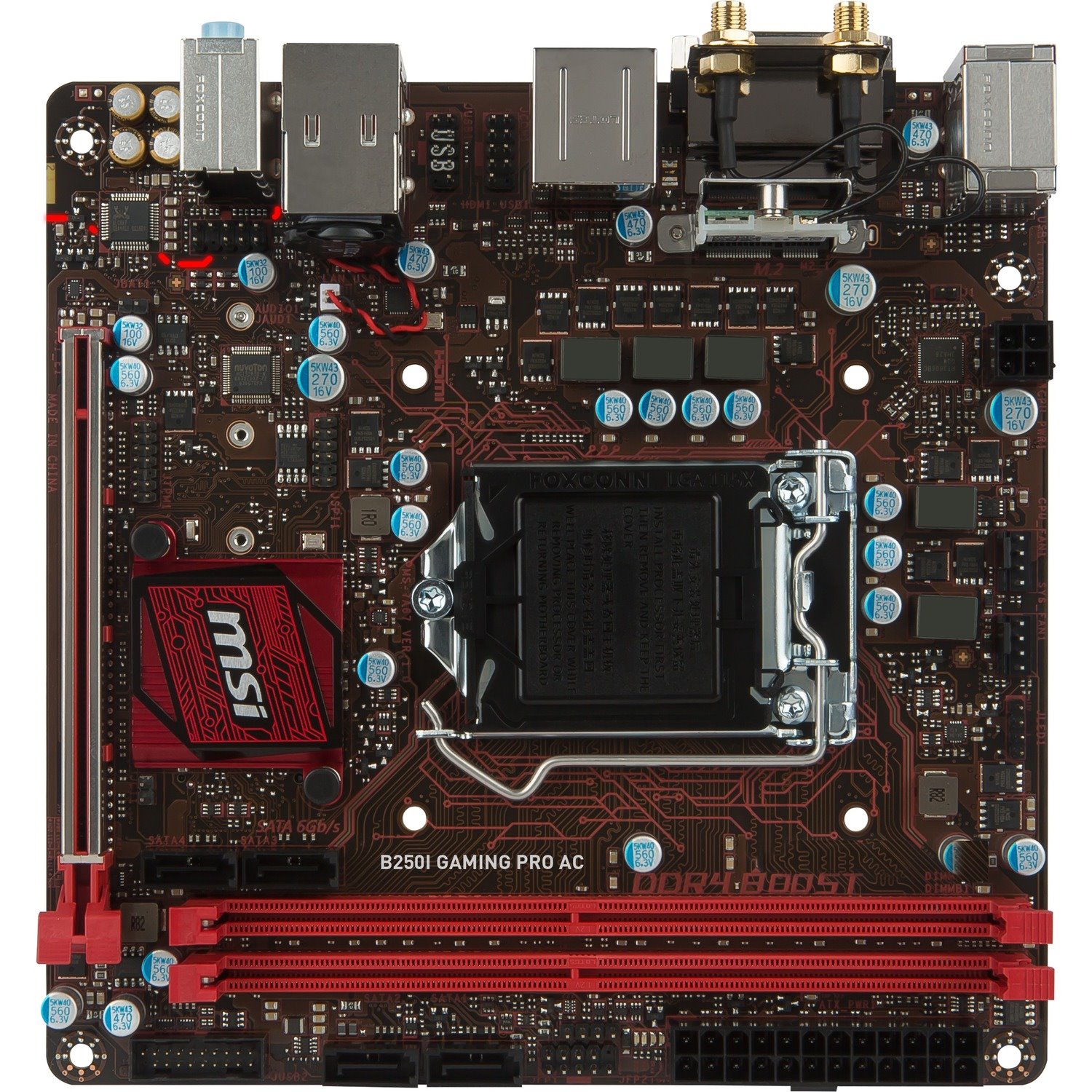 MSI B250I GAMING PRO AC Desktop Motherboard - Intel B250 Chipset - Socket H4 LGA-1151 - Mini ITX