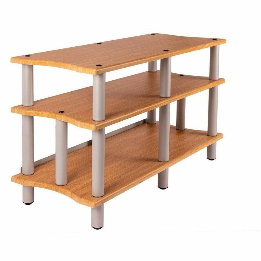 Monoprice Monolith BY Monoprice Double-Wide XL 3-Tier Av Stand Maple
