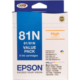 Epson Claria 81N Original Inkjet Ink Cartridge - Cyan, Magenta, Yellow - 6 Pack