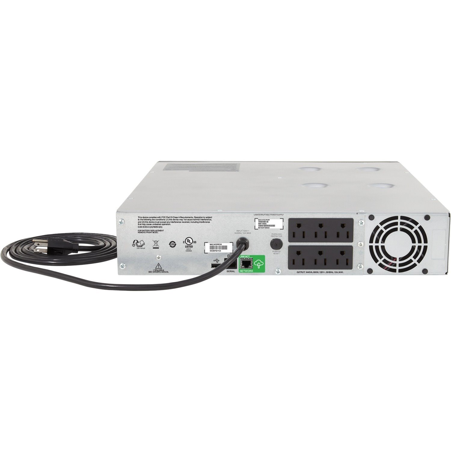 APC Smart-UPS C, Line Interactive, 1440VA, Rackmount 2U, 120V, 6x NEMA 5-15R outlets, SmartConnect port, USB and Serial communication, AVR,Graphic LCD