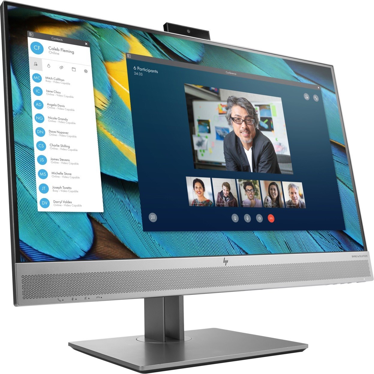 HPI SOURCING - NEW Business E243m 24" Class Webcam Full HD LED Monitor - 16:9 - Silver, Black