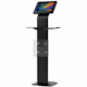CTA Premium Locking Floor Stand Kiosk with Universal Security Enclosure, Keyboard Tray, and Storage Compartment (Black)