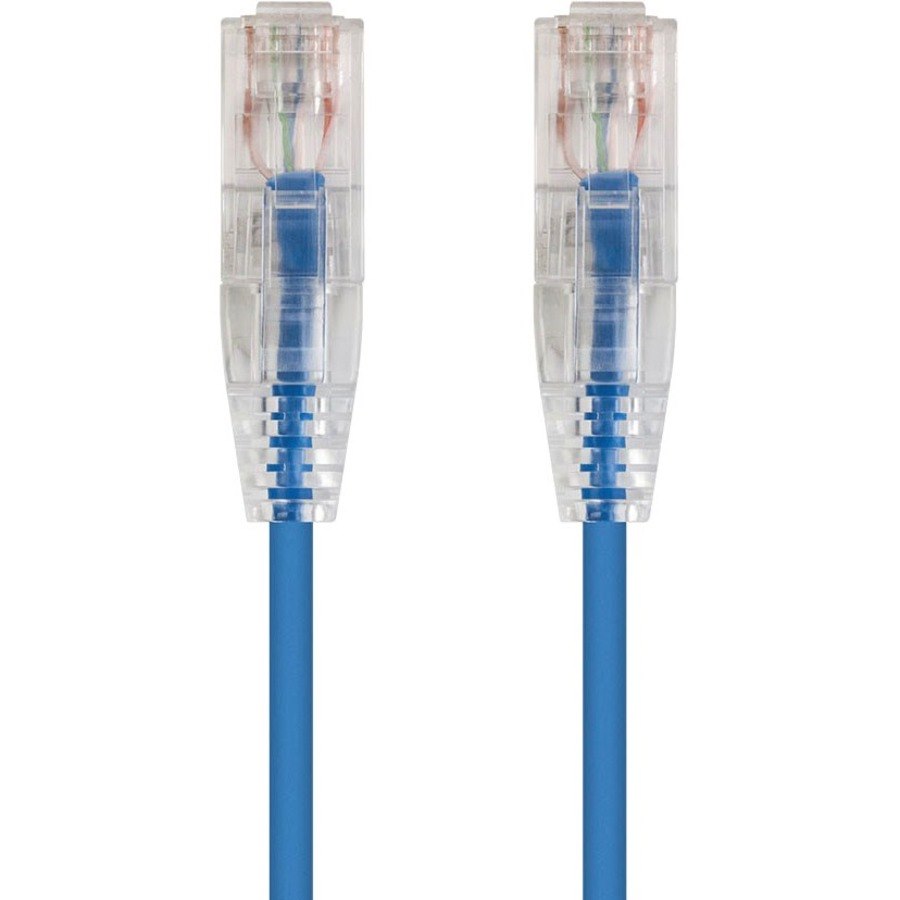 Monoprice SlimRun Cat6 28AWG UTP Ethernet Network Cable, 6-inch Blue