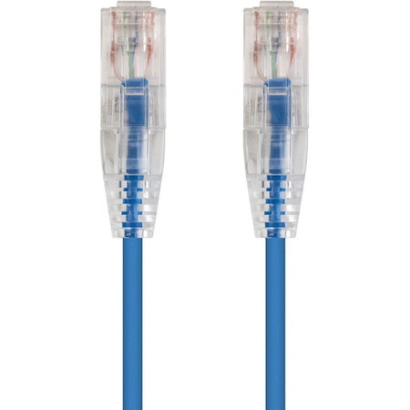 Monoprice SlimRun Cat6 28AWG UTP Ethernet Network Cable, 6-inch Blue