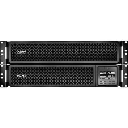 APC Smart-UPS On-Line, 3kVA, Rackmount 4U, 208V, 12x 5-20R+2x L6-20R NEMA outlets, SmartSlot, W/ transformer 208V to 120V, W/ rail kit