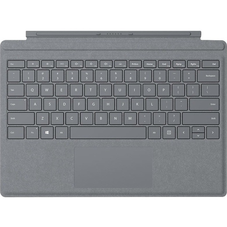 Microsoft Signature Type Cover Keyboard/Cover Case Microsoft Surface Pro, Surface Pro 3, Surface Pro 4, Surface Pro 6, Surface Pro 7, Surface Pro 8, Surface Pro 9, Surface Pro X Tablet - Canadian French Keyboard - Light Charcoal