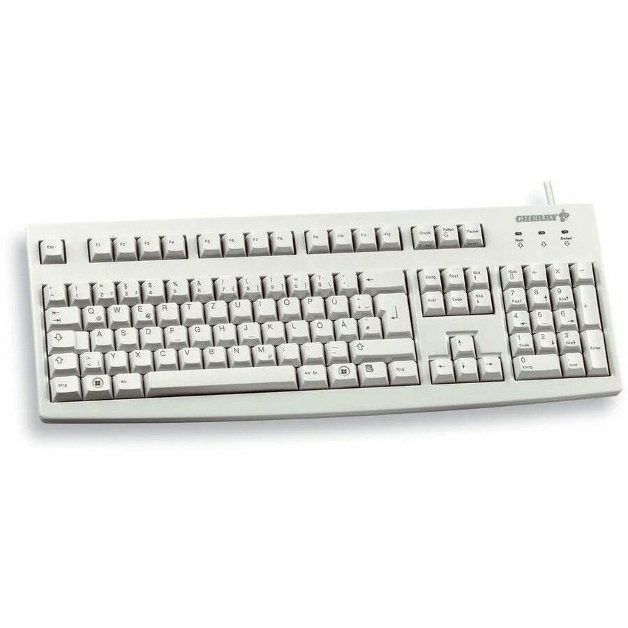 CHERRY G83-6000 Keyboard - Compact - Cable Connectivity - USB Interface - Light Grey