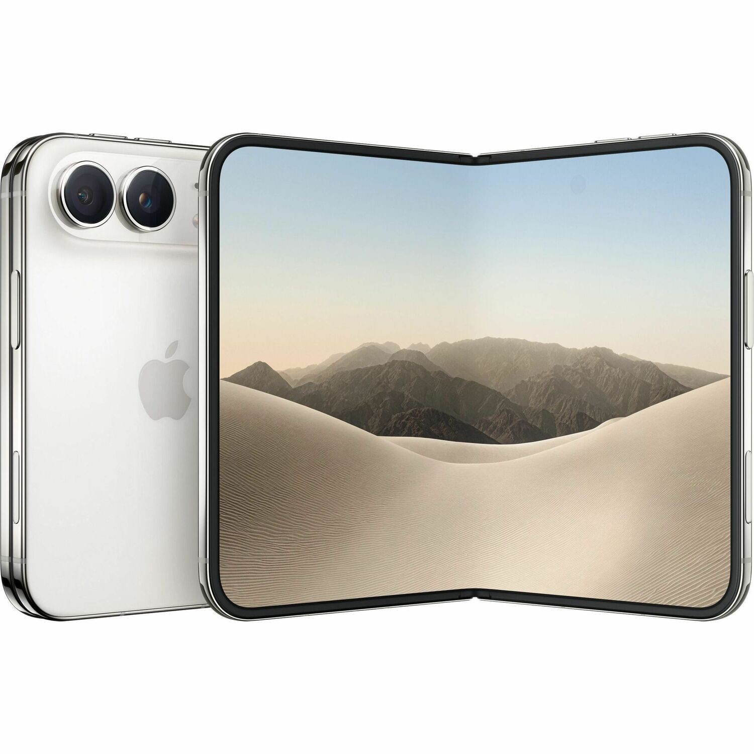 Apple iPhone Duo 2 TB Smartphone - 7.6" Flexible Folding Screen ProMotion Technology HDR10 1878 x 2670 - Hexa-core (A20 ProDual-core (2 Core)A20 Pro Quad-core (4 Core) - 12 GB RAM - iOS 27 - 5G - Star White